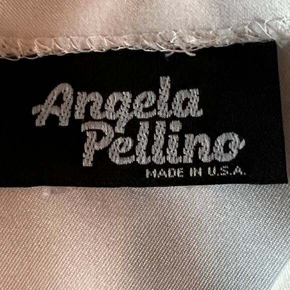 Vintage Angela Pellino white blouse with lace eyelet yoke size Medium - Picture 5 of 5